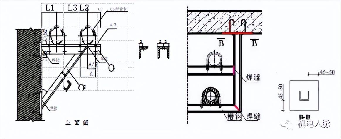 管道固定支架大样图_支架管道固定图大样图_支架管道固定图大样图纸