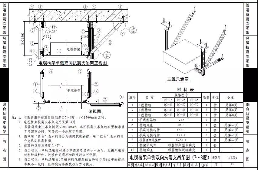 抗震支吊架规格型号表示_图纸抗震支架符号_抗震支吊架标准图集